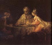 REMBRANDT Harmenszoon van Rijn Three People oil painting reproduction